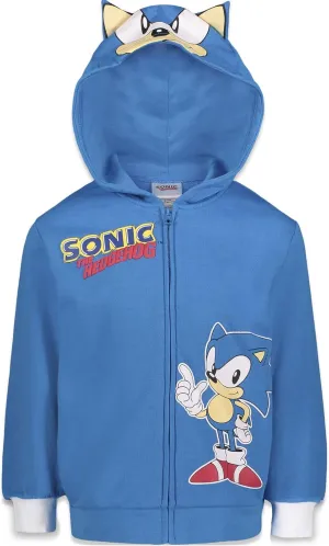 SEGA Sonic the Hedgehog Shadow Knuckles Fleece Zip Up Hoodie Toddler to Big Kid