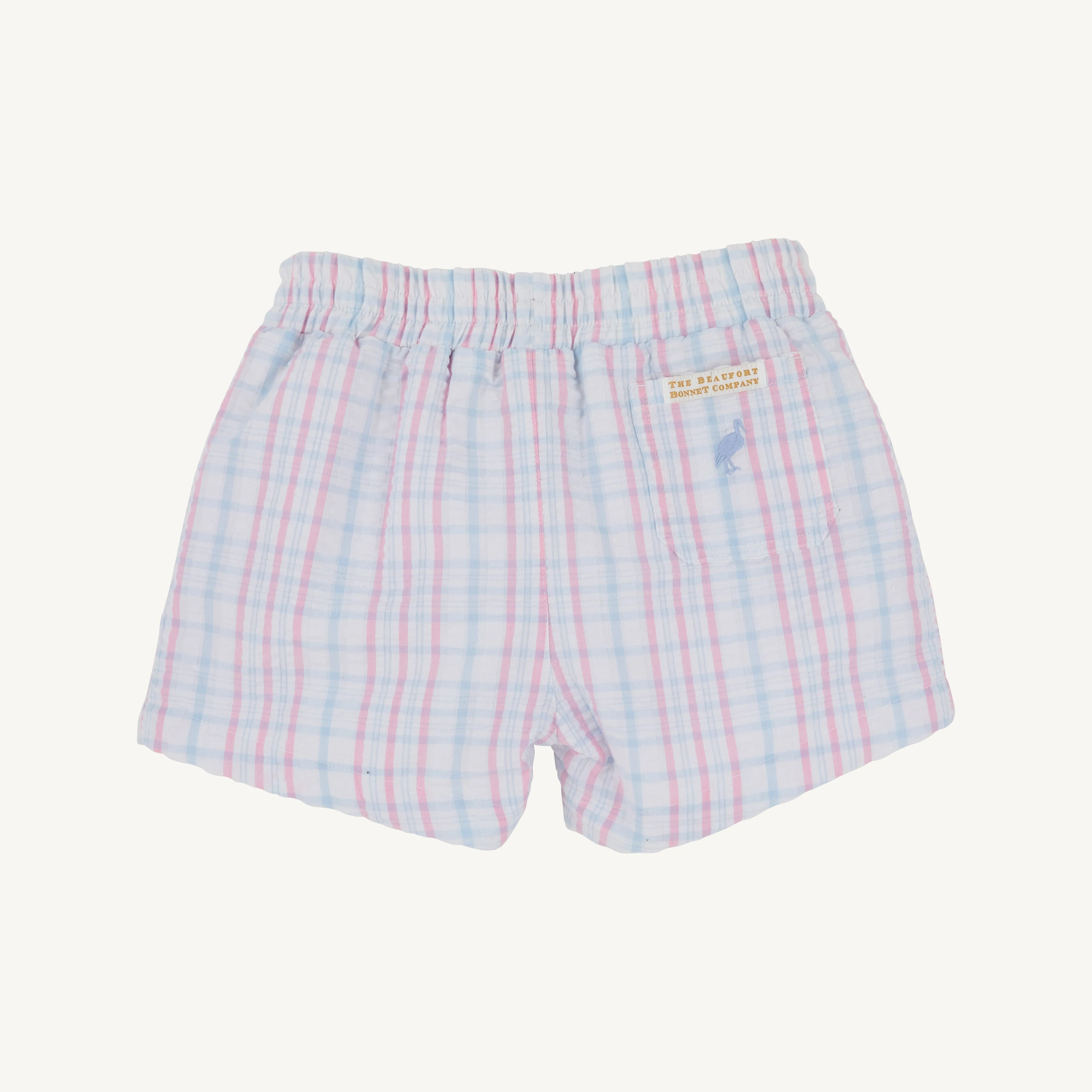 Sheffield Shorts - Beale Street Blue and Hamptons Hot Pink Sewanee Seersucker with Beale Street Blue Stork