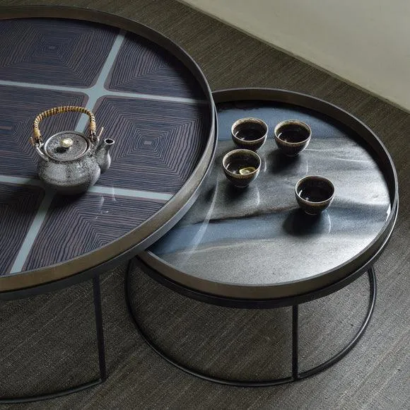 Small Tray Round Coffee Table Set