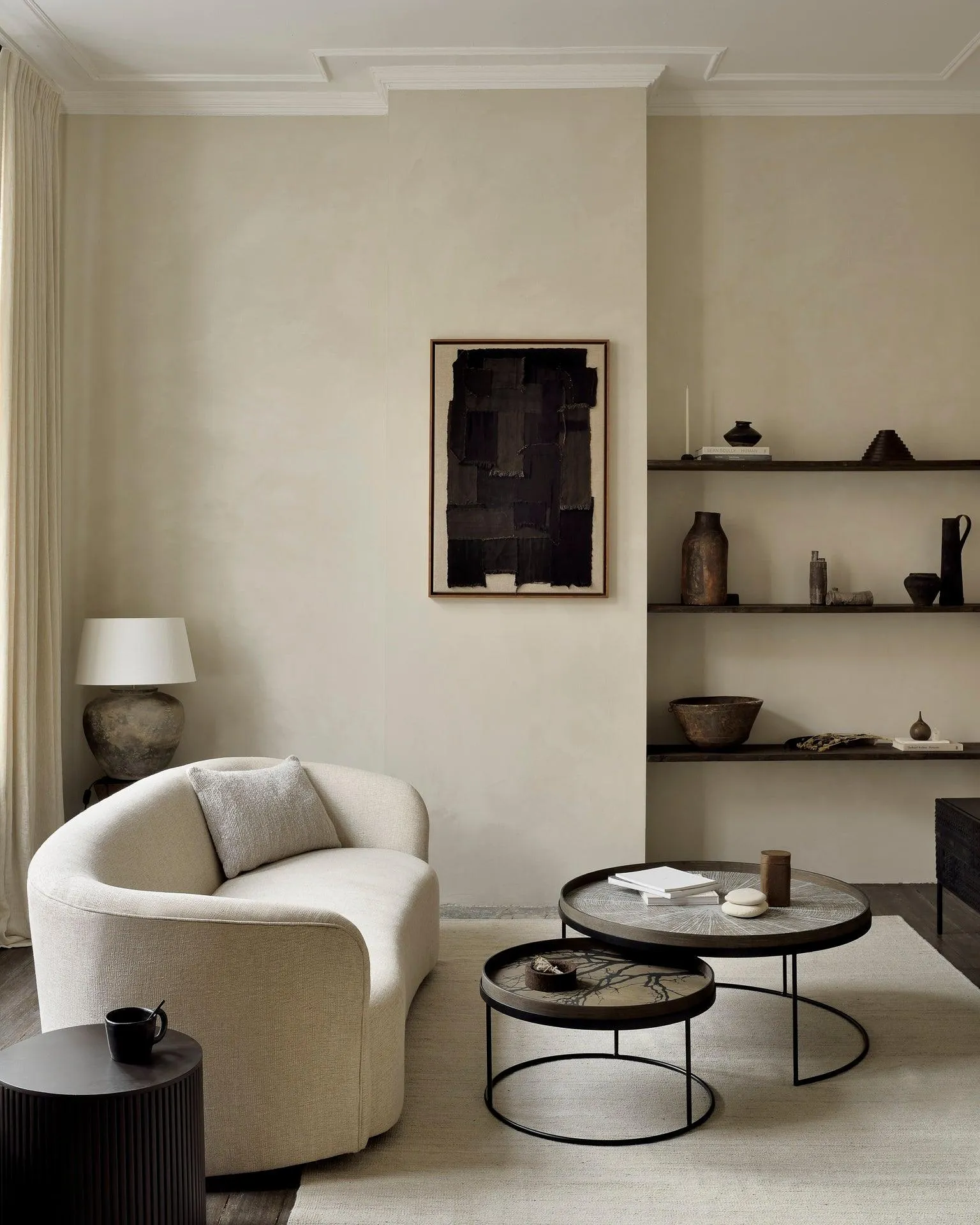 Small Tray Round Coffee Table Set