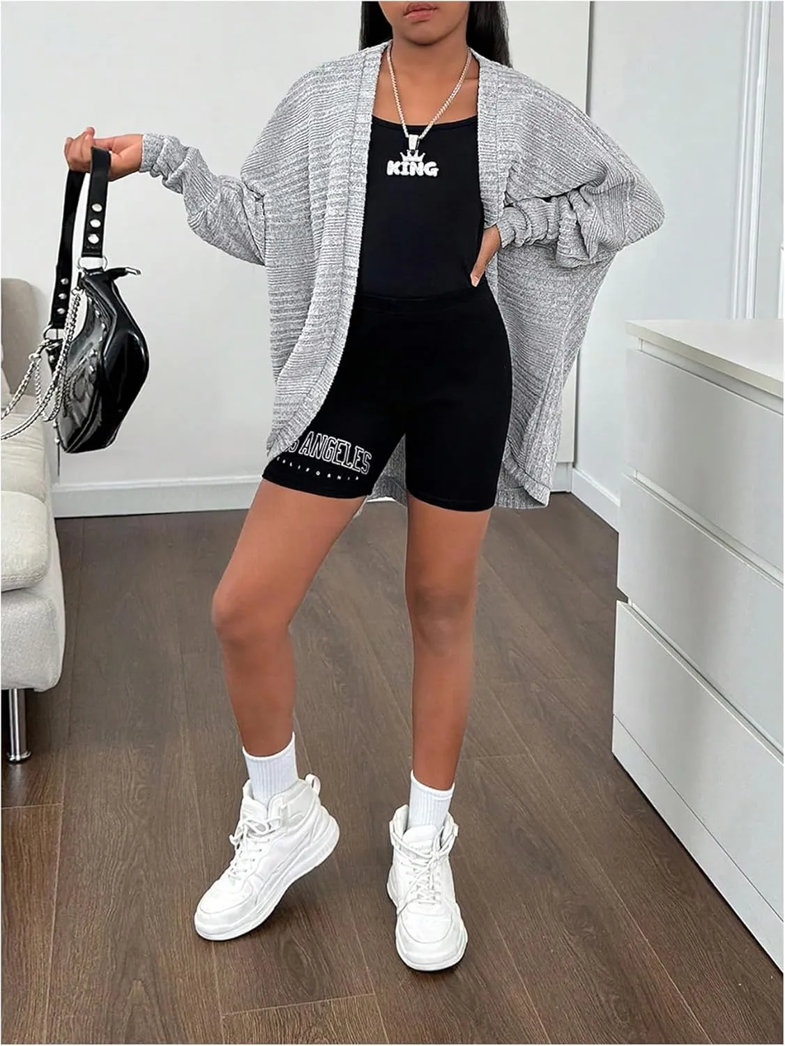 SOLY HUX Girl's Long Sleeve Knitted Cardigan Jacket Open Front Sweater Fall Winter Coat Outerwear