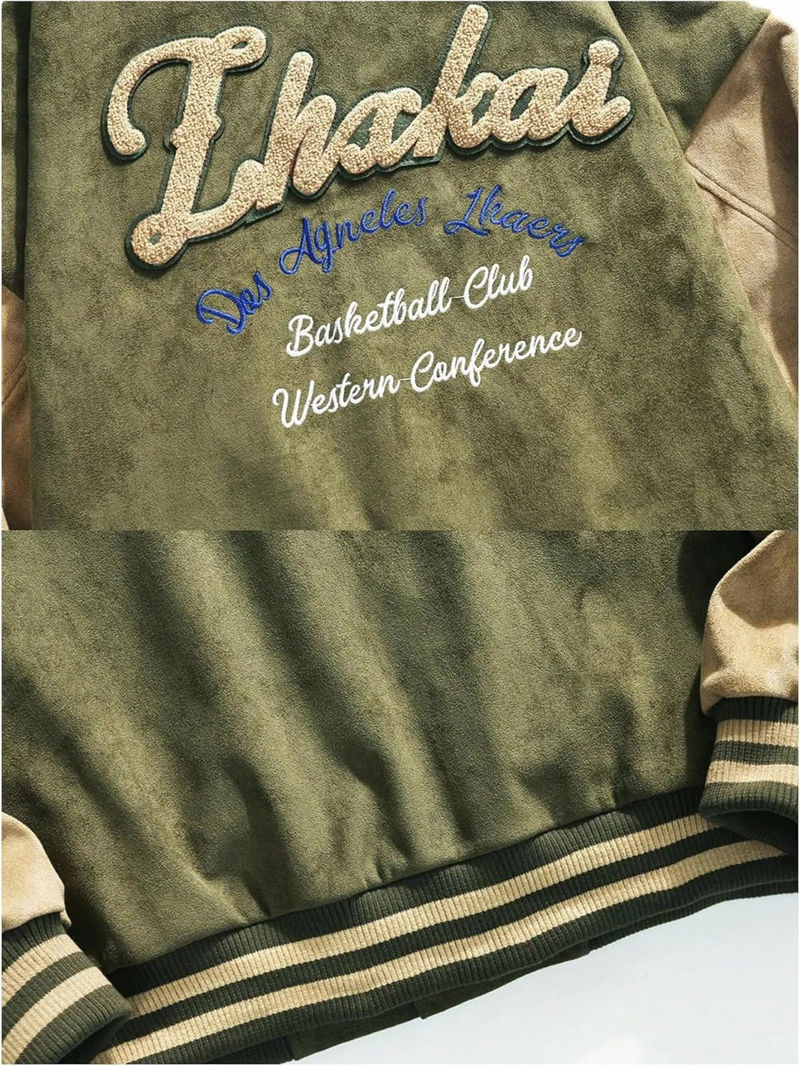 SOLY HUX Men's Varsity Jacket Vintage Graphic Baseball Bomber Jacket Casual Outerwear Coats Streetwear