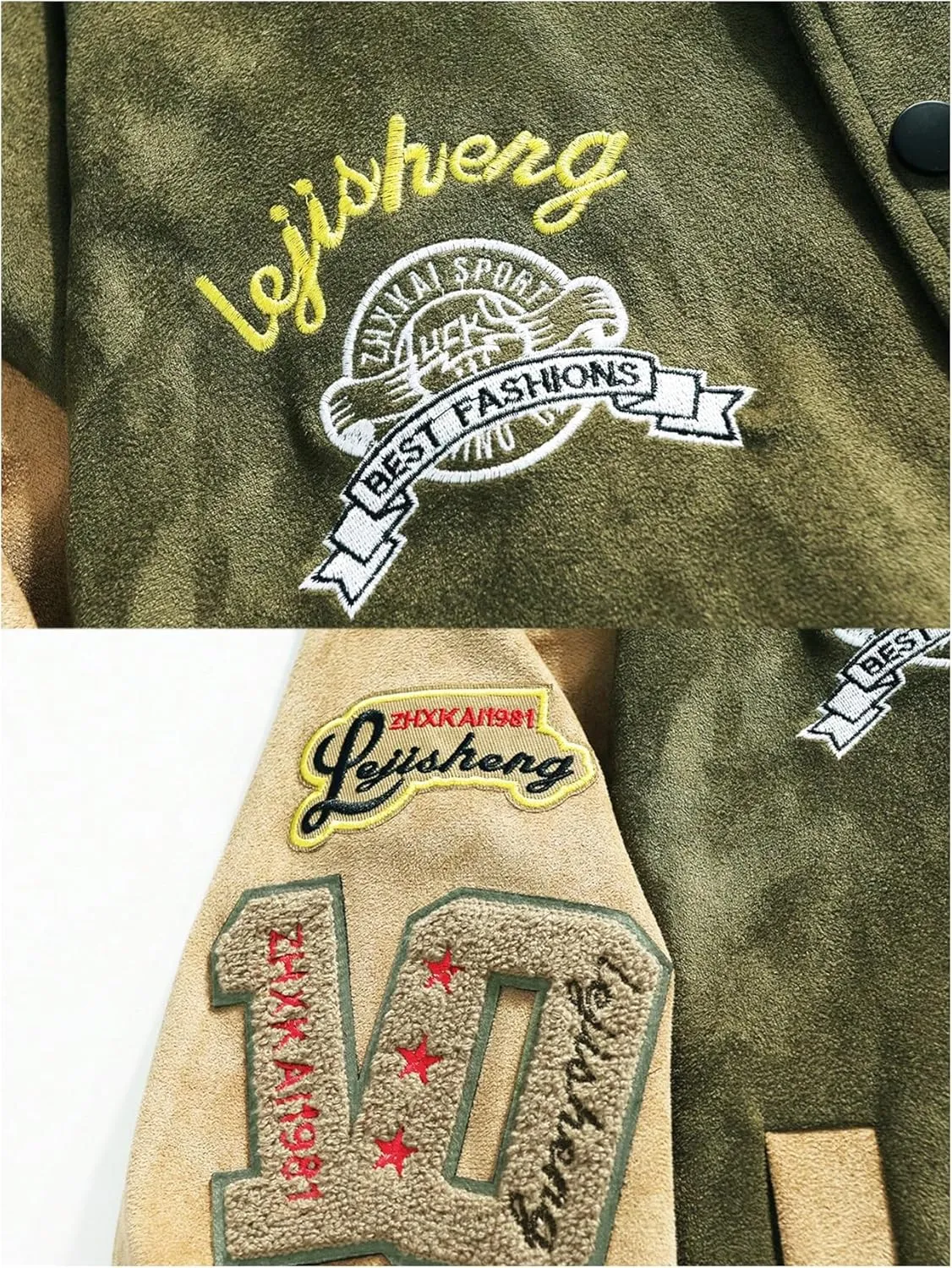 SOLY HUX Men's Varsity Jacket Vintage Graphic Baseball Bomber Jacket Casual Outerwear Coats Streetwear