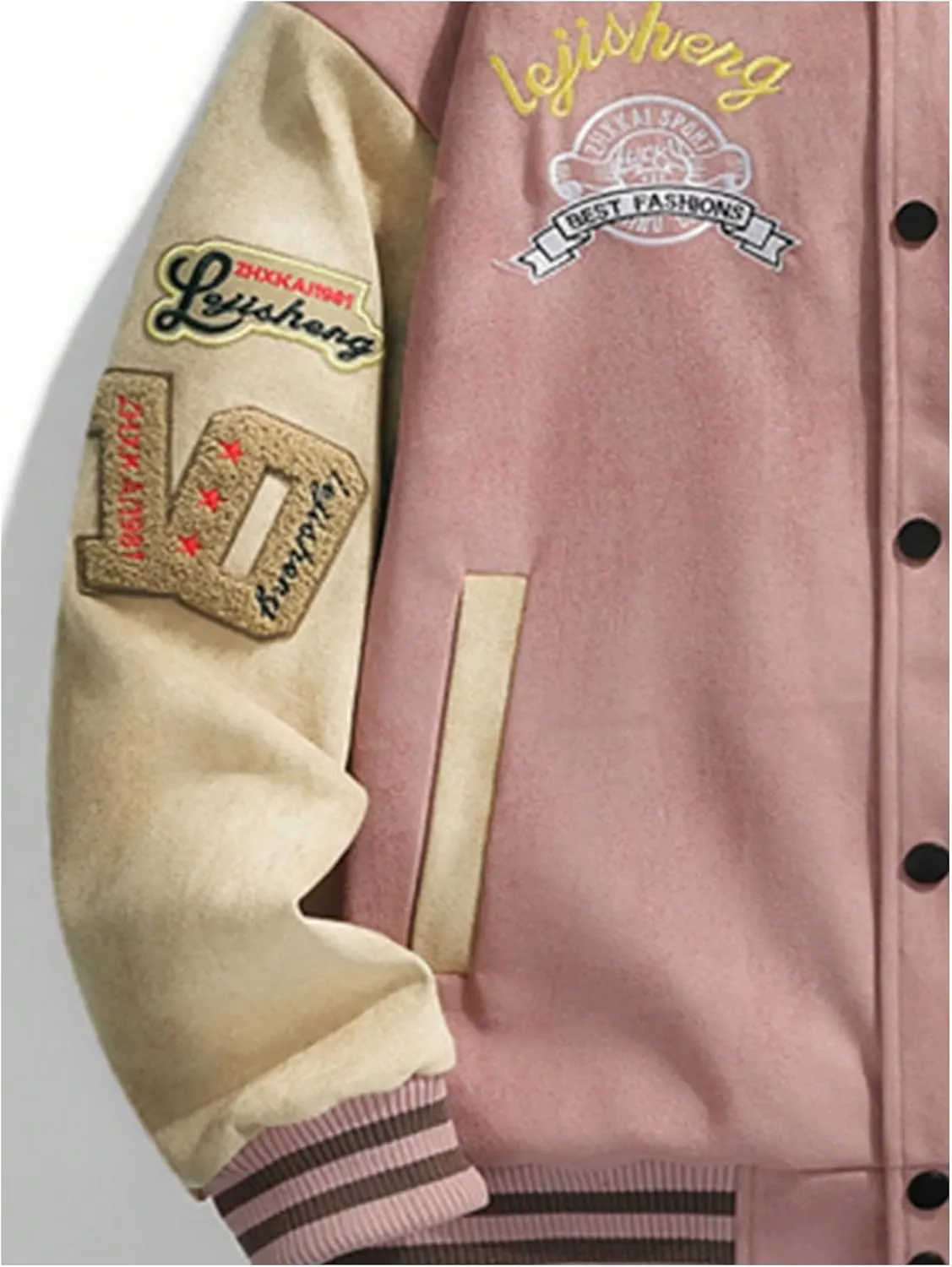 SOLY HUX Men's Varsity Jacket Vintage Graphic Baseball Bomber Jacket Casual Outerwear Coats Streetwear