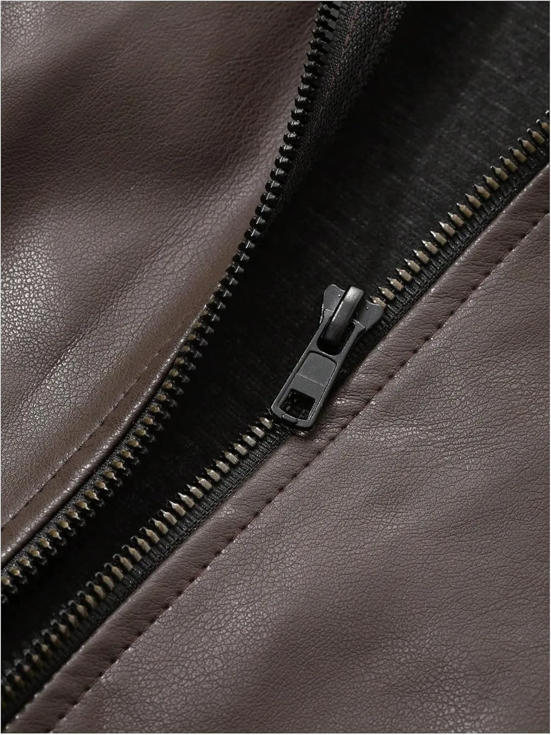 SOLY HUX Women's Zip Up Collared Faux Leather Motorcycle Jackets Causal Lightweight Oversized Outerwear Coat