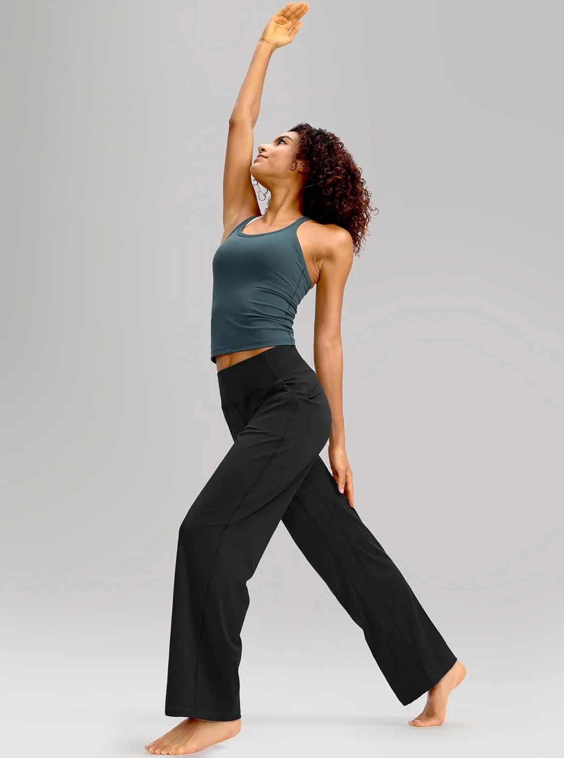Soothfeel Wide Leg Pants for Women Yoga Work Pants with Pockets High Waist Lounge Sweatpants Dress Pants Petite/Tall 28" 30"
