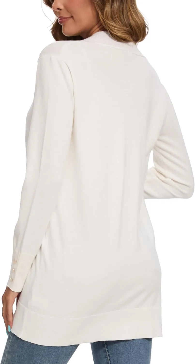 Spicy Sandia Women's Knit Cardigan Sweaters with Pockets Long Sleeve Open Front Lightweight Cardigan