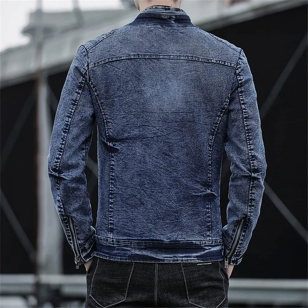 Spring Autumn Men Denim Jackets Slim Fit Jean Jacket Cotton Outwear Coat Fashion Streetwear