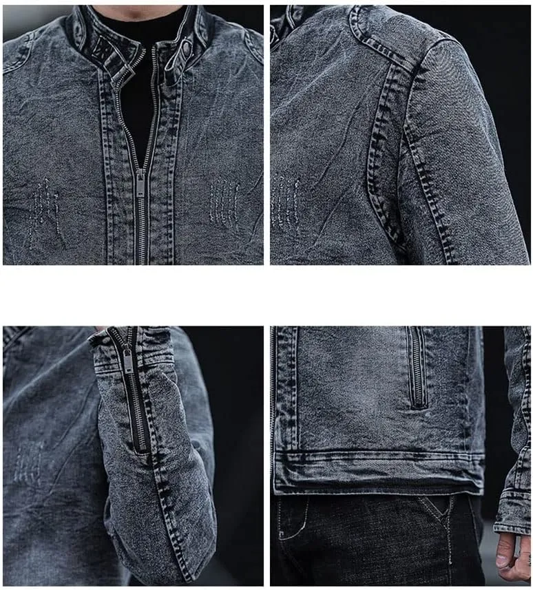 Spring Autumn Men Denim Jackets Slim Fit Jean Jacket Cotton Outwear Coat Fashion Streetwear