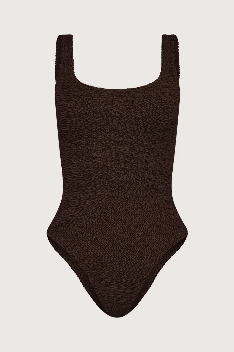 Square Neck Swim Metallic Chocolate