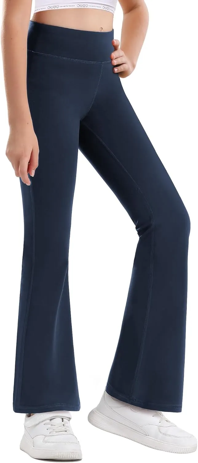 Stelle Girl's Flare Leggings High Waisted Yoga Pants Bootcut Dance Casual Pants Activewear Kids Bell Bottoms