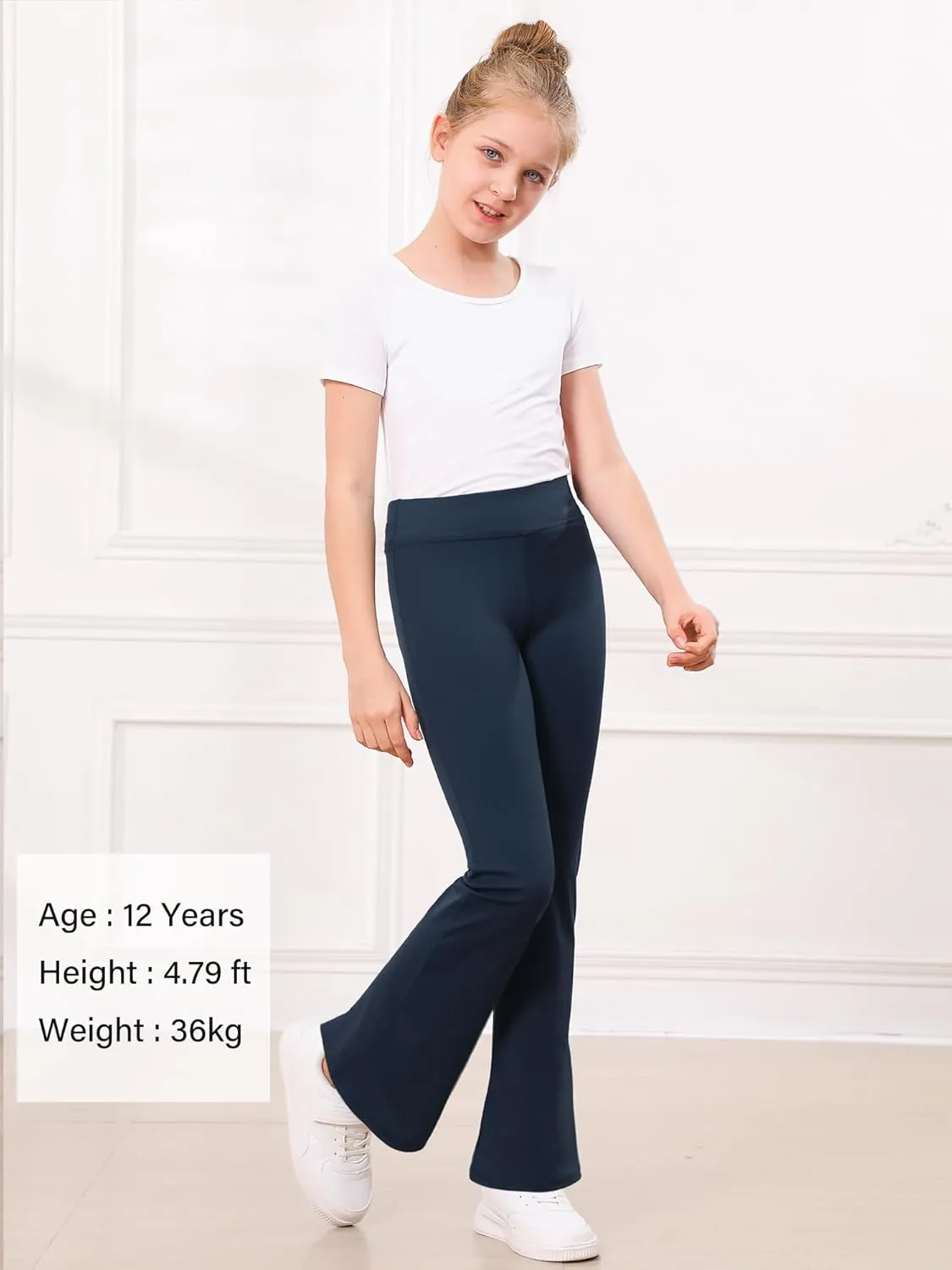 Stelle Girl's Flare Leggings High Waisted Yoga Pants Bootcut Dance Casual Pants Activewear Kids Bell Bottoms