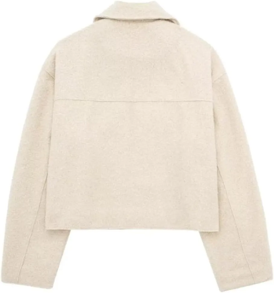 Sumleno Womens Trendy Cropped Bomber Jacket Turn-Down Collar Zip Up Long Sleeve Y2k Varsity Jackets Fall Winter Outfits