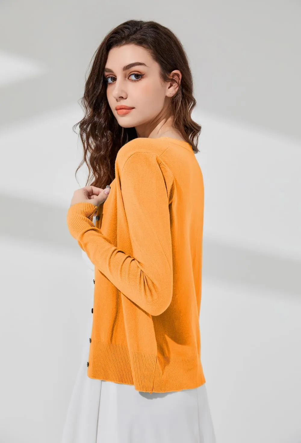 Sunfaynis Women's Long Sleeve Thin Lightweight Cardigan Sweaters for Women Dressy Summer Spring Fall Cardigan