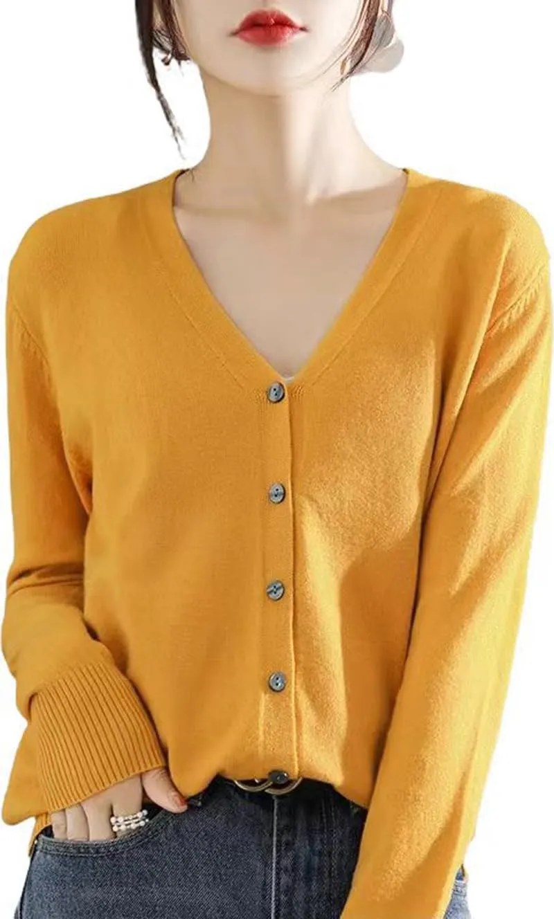 Sunfaynis Women's Long Sleeve Thin Lightweight Cardigan Sweaters for Women Dressy Summer Spring Fall Cardigan