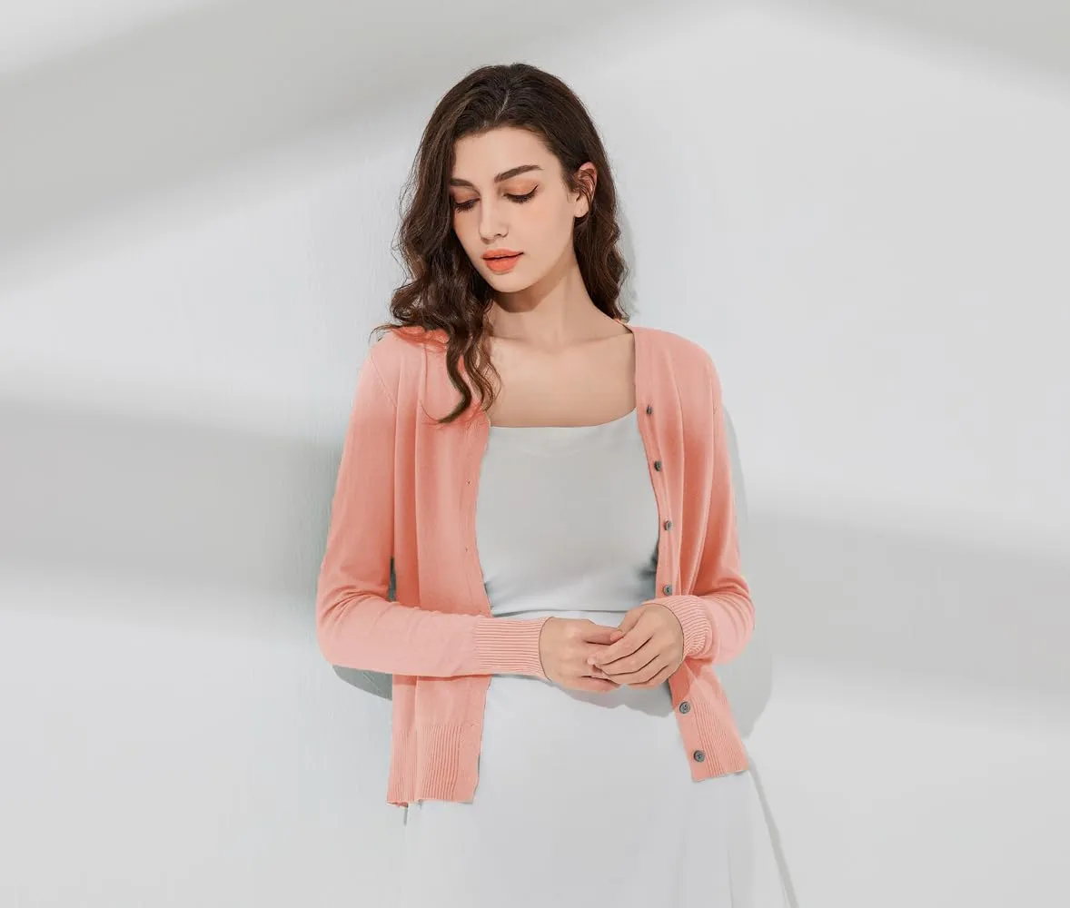 Sunfaynis Women's Long Sleeve Thin Lightweight Cardigan Sweaters for Women Dressy Summer Spring Fall Cardigan