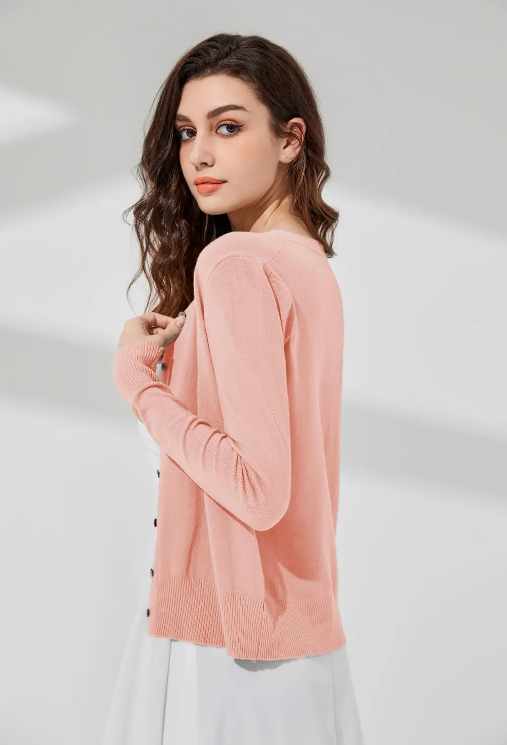 Sunfaynis Women's Long Sleeve Thin Lightweight Cardigan Sweaters for Women Dressy Summer Spring Fall Cardigan