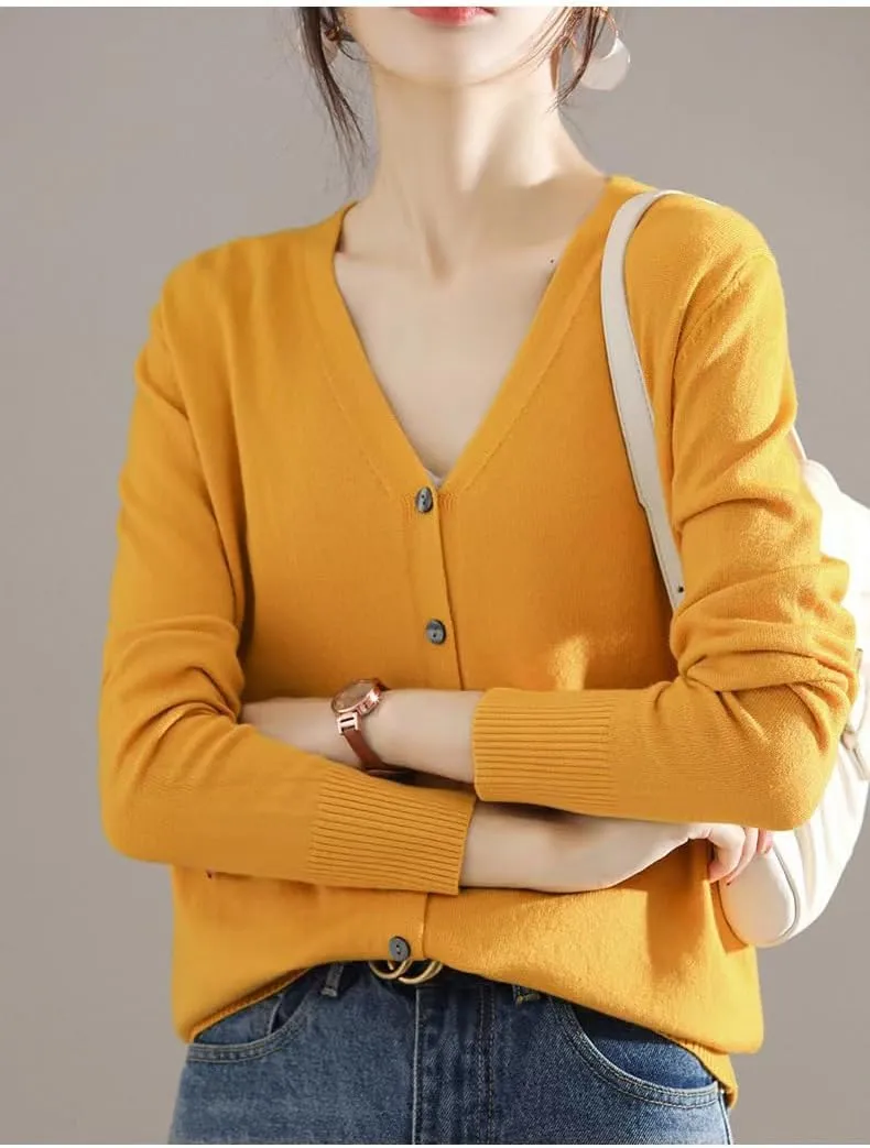 Sunfaynis Women's Long Sleeve Thin Lightweight Cardigan Sweaters for Women Dressy Summer Spring Fall Cardigan