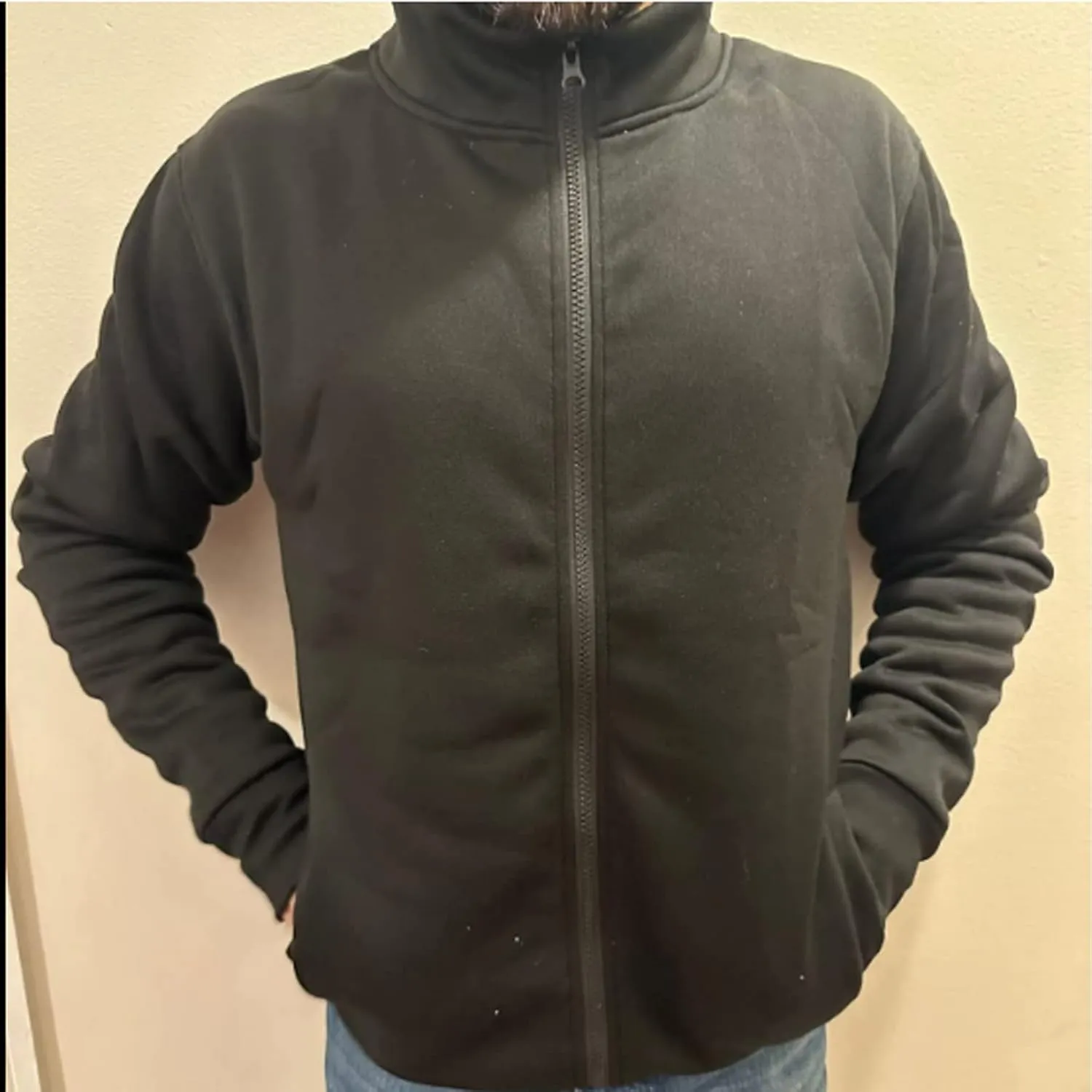 Sweaters for Men Cardigan Sweatshirt Hoodless Zip Up Jacket High Neck Lightweight Sueter Para Hombres