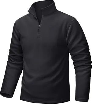 TACVASEN Men's Quarter Zip Pullover Mock Neck Sweatshirt Fleece Lightweight Fashion Sweaters Casual Activewear