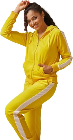 TanBridge 2 Piece Outfits Women's Velour Sweatsuits Long Sleeve Zip Up Hoodie Sweatpants Tracksuits for Women