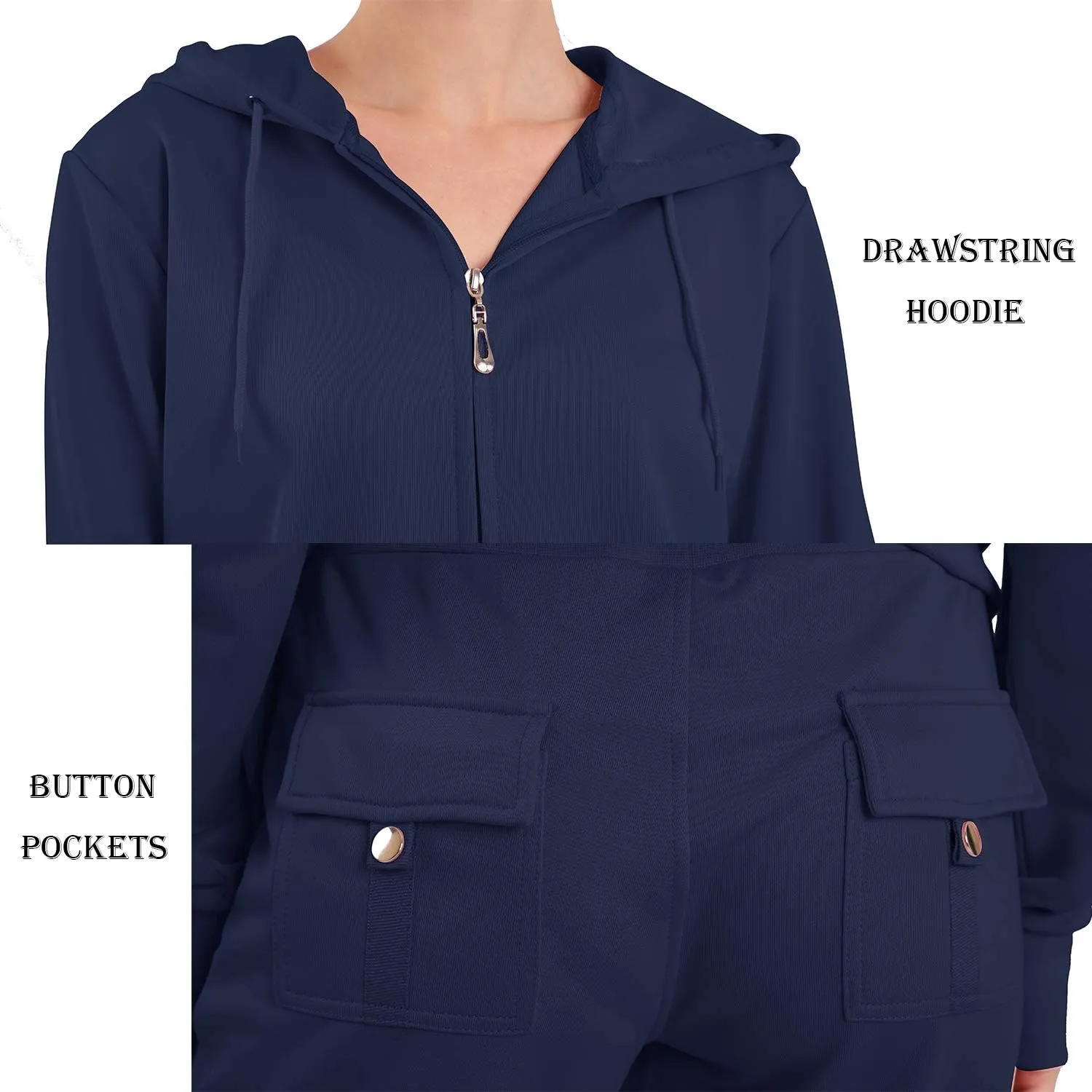 TanBridge Sweatsuits For Women Set 2 Pieces Track Suits Zip Up Hoodie & Pant Matching Jogging Suits For Women