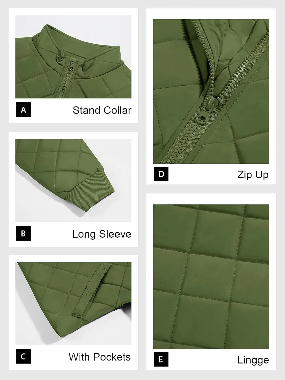 Tankaneo Women's Winter Cropped Puffer Jacket Quilted Zip Up Bomber Coat Fashion Outerwear with Pockets