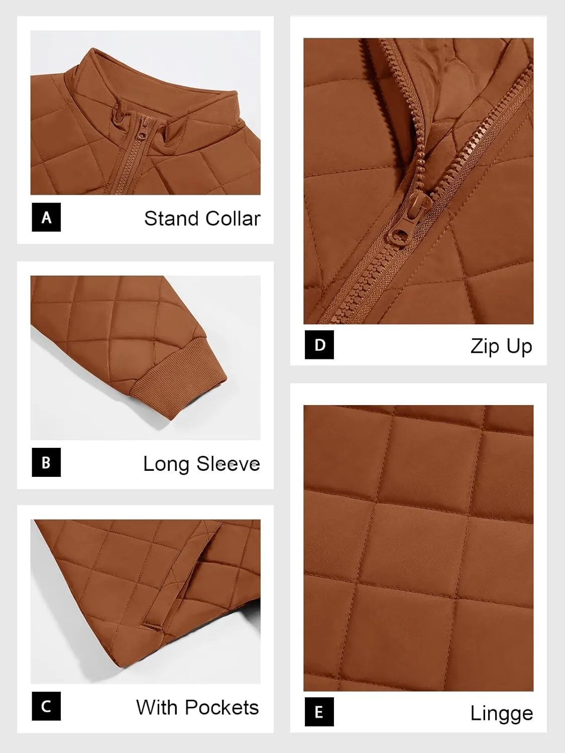 Tankaneo Women's Winter Cropped Puffer Jacket Quilted Zip Up Bomber Coat Fashion Outerwear with Pockets