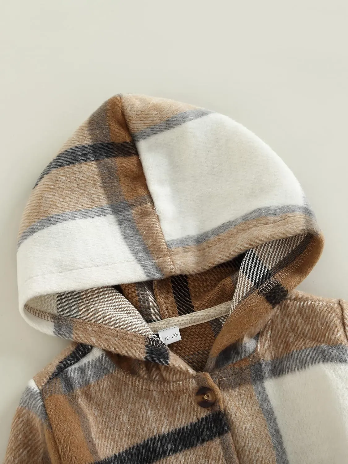 Toddler Baby Girl Dress Coat Long Sleeve Plaid Baby Girl Fleece Jacket Fall Winter Outerwear Outfit
