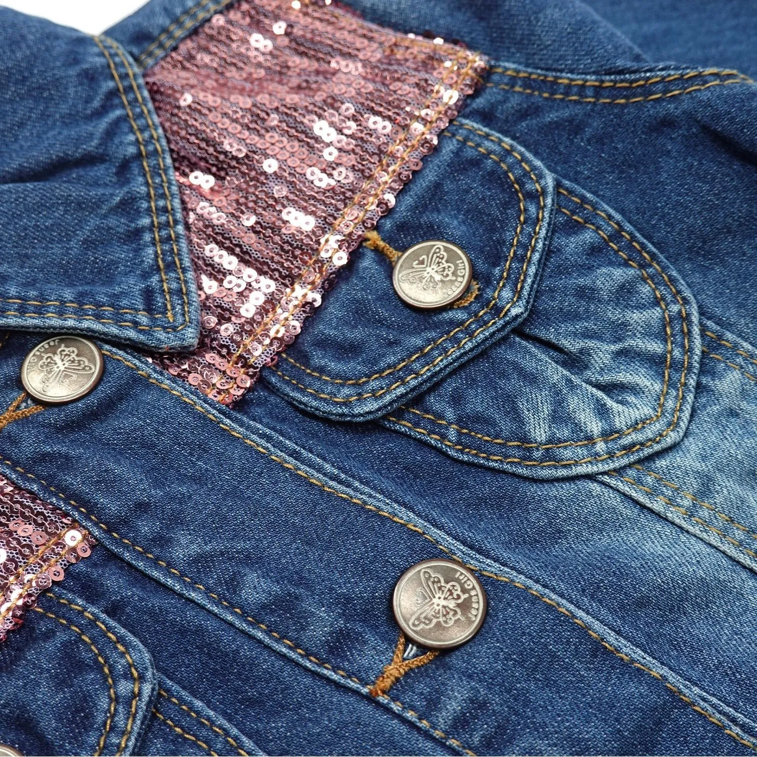 Toddler Big Girls Spring Autumn Denim Coats,Butterfly Blue Hooded Outerwear Kids Jackets