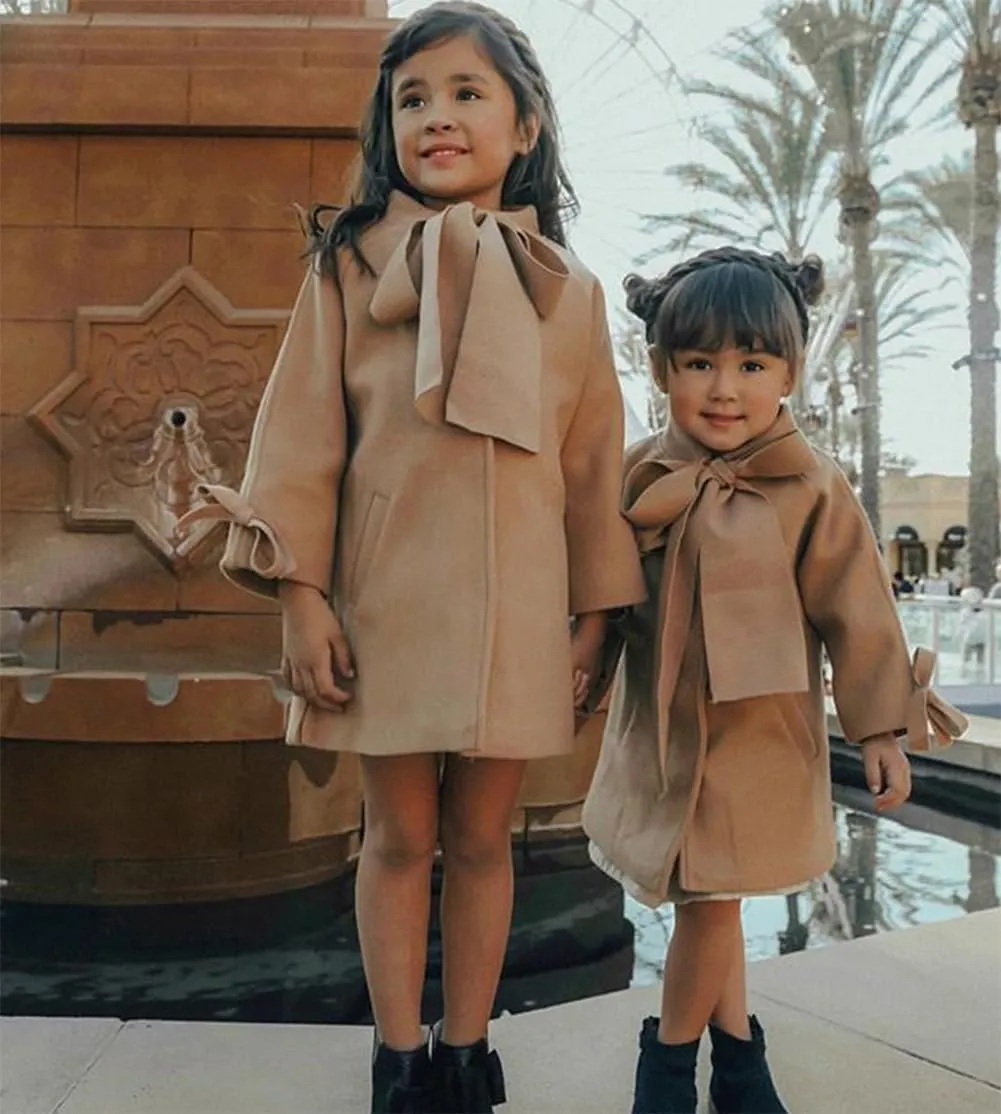 Toddler Girls Trench Coat Baby Girl Woolen Coat Girl Dress Coat Peacoat Winter Fall Outerwear