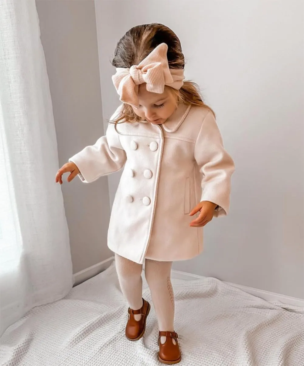Toddler Girls Trench Coat Baby Girl Woolen Coat Girl Dress Coat Peacoat Winter Fall Outerwear