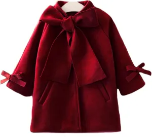 Toddler Girls Trench Coat Baby Girl Woolen Coat Girl Dress Coat Peacoat Winter Fall Outerwear