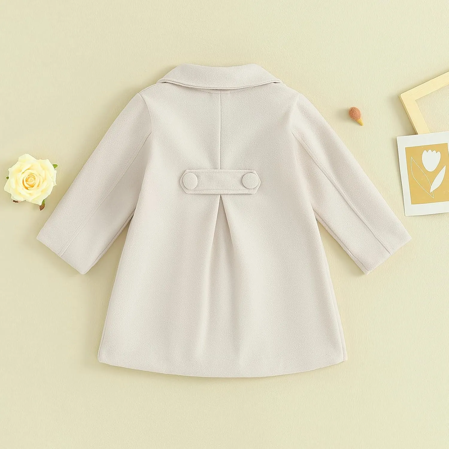 Toddler Girls Trench Coat Baby Girl Woolen Coat Girl Dress Coat Peacoat Winter Fall Outerwear