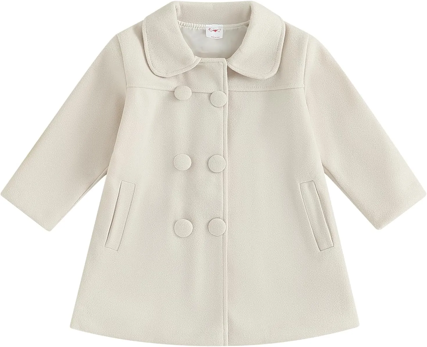 Toddler Girls Trench Coat Baby Girl Woolen Coat Girl Dress Coat Peacoat Winter Fall Outerwear
