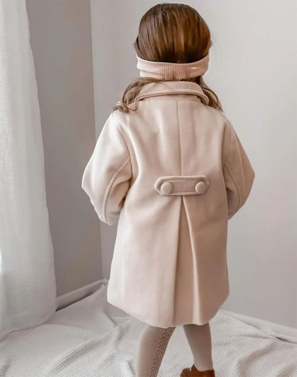 Toddler Girls Trench Coat Baby Girl Woolen Coat Girl Dress Coat Peacoat Winter Fall Outerwear