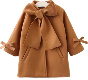 Toddler Girls Trench Coat Baby Girl Woolen Coat Girl Dress Coat Peacoat Winter Fall Outerwear