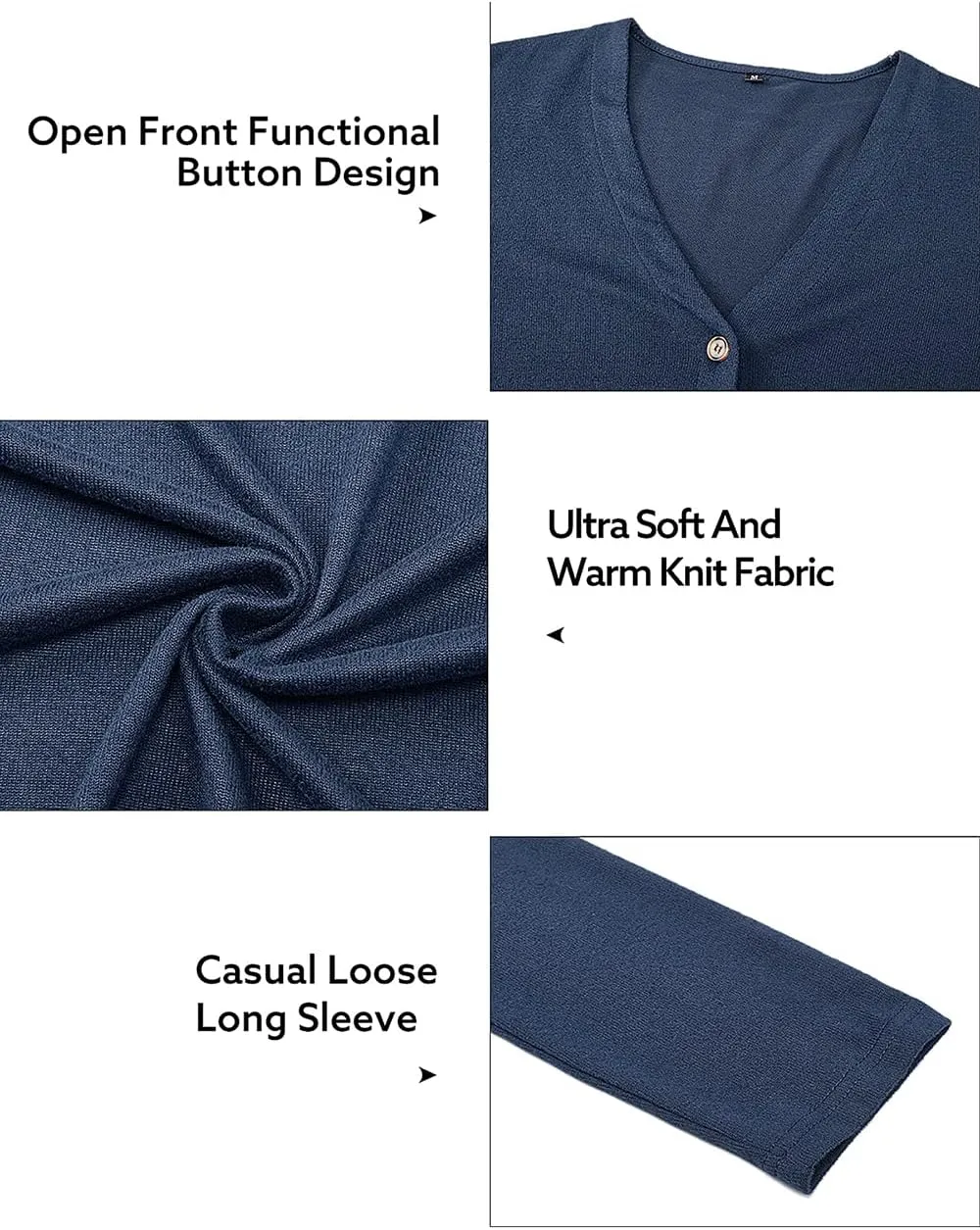ULTRANICE Women's Cardigan Sweaters Lightweight Long Sleeve Open Front Knitted Button Down Cardigans Tops with Pockets