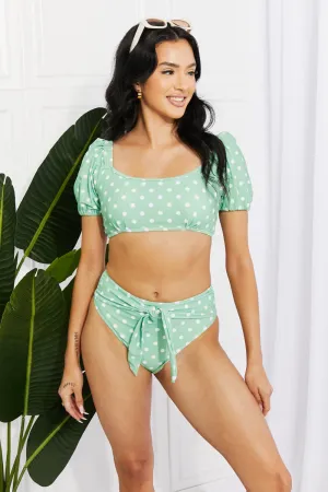 Vacay Ready Puff Sleeve Bikini (Gum Leaf)