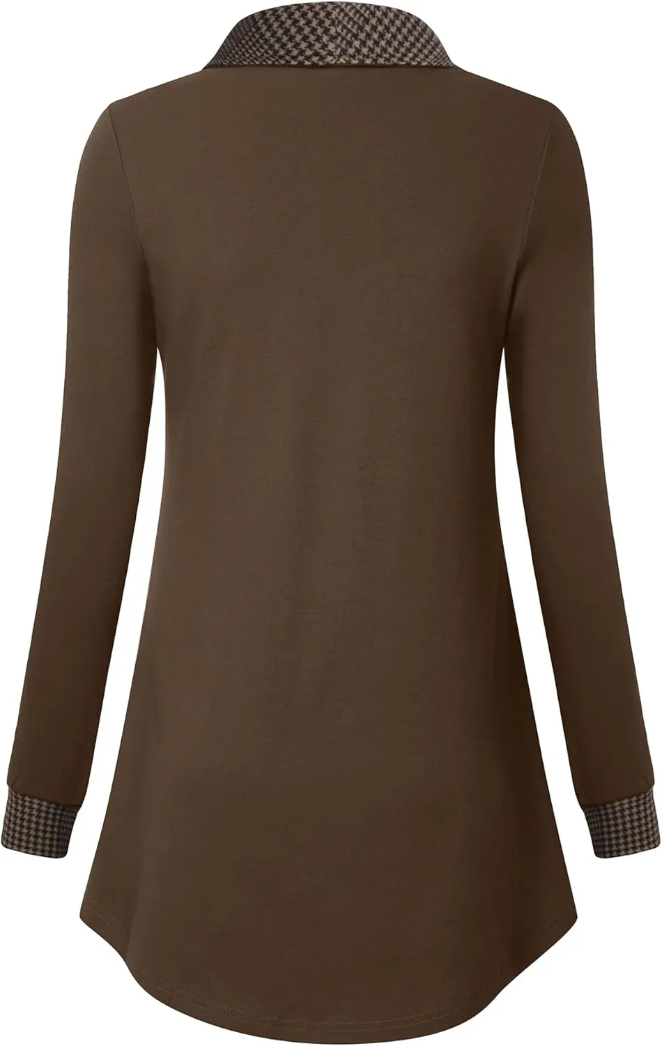 VALOLIA Women's Casual Swing Sweatshirt Long Sleeve Zipper Lapel Fashion Pullover Tunic