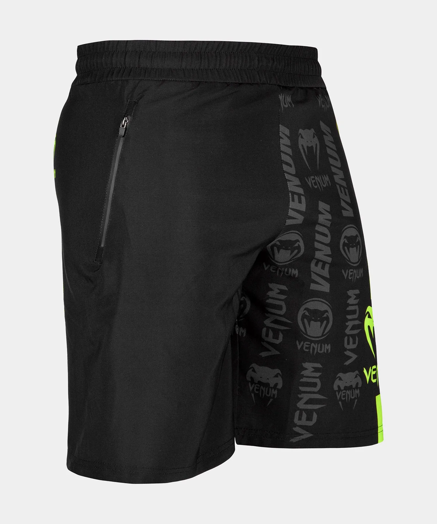 Venum Logos Training Shorts - Black/Neo Yellow