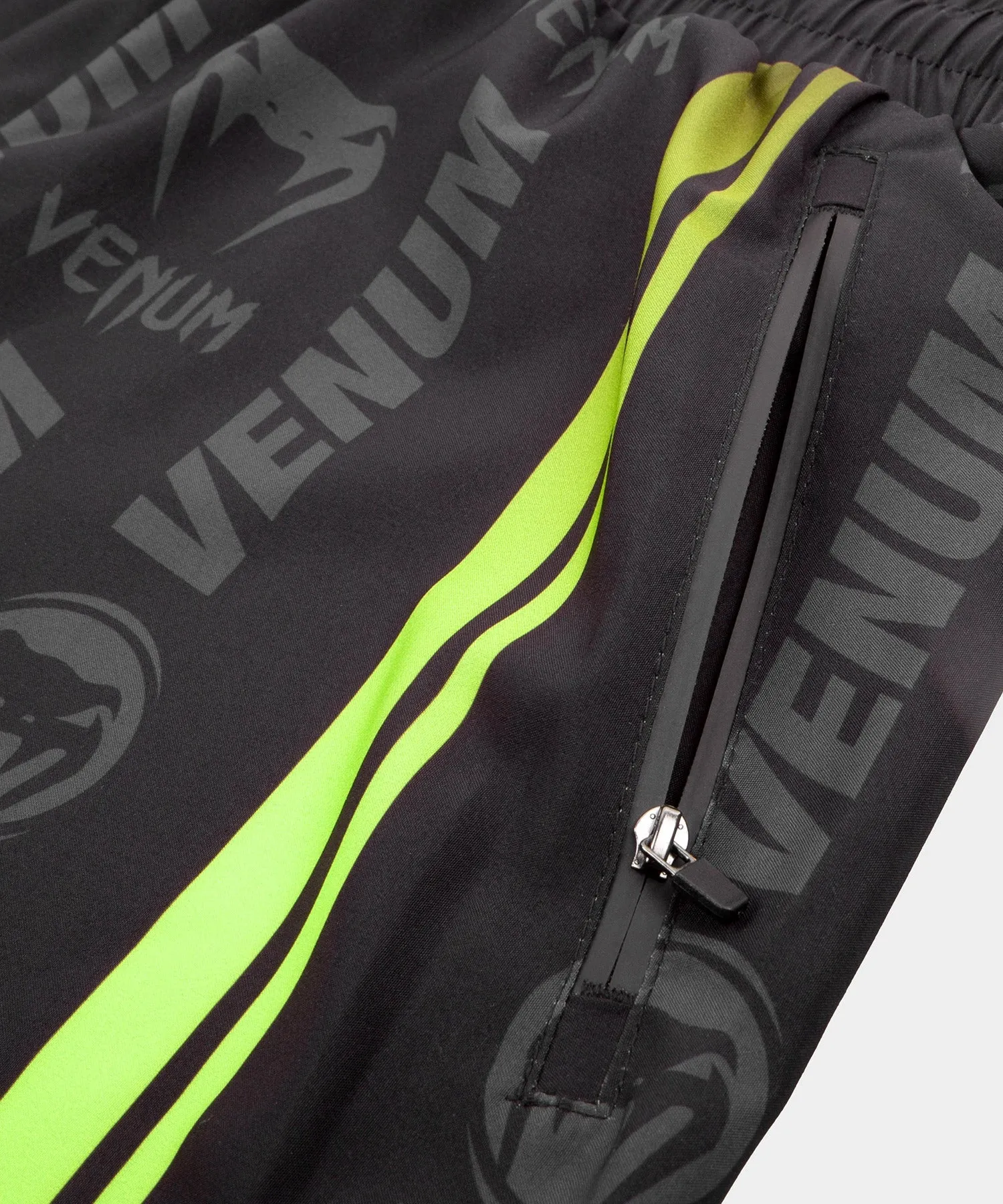 Venum Logos Training Shorts - Black/Neo Yellow