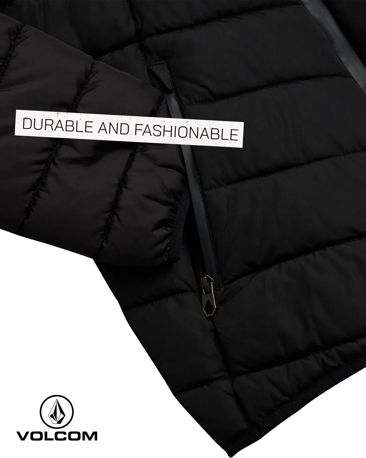 Volcom Boys' Puffer Jacket - Glacier Shield Quilted Winter Jacket with Hood - Insulated Outerwear Jackets for Boys (4-18)