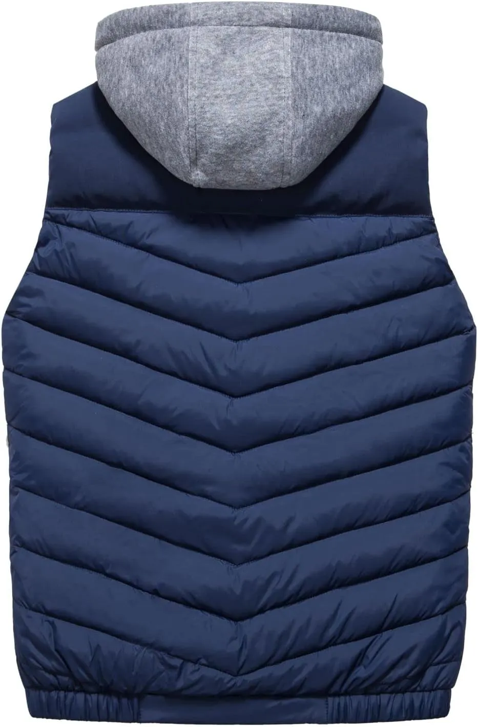 VtuAOL Men's Puffer Vest Outdoor Hooded Padded Vest Softshell Outerwear Vest for Travel Hiking