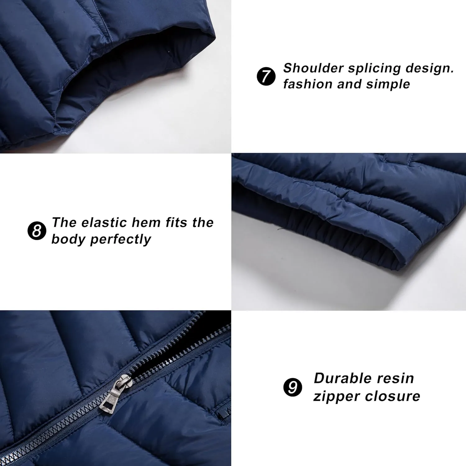 VtuAOL Men's Puffer Vest Outdoor Hooded Padded Vest Softshell Outerwear Vest for Travel Hiking