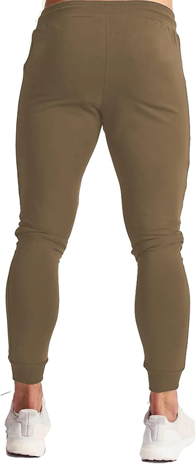 Wangdo Men's Joggers Sweatpants Gym Training Workout Pants Slim Fit with Zipper Pockets