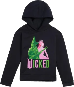 wicked Universal Studios Girls Fleece Drop Shoulder Pullover Hoodie Toddler to Big Kid Sizes (2T - 14-16)