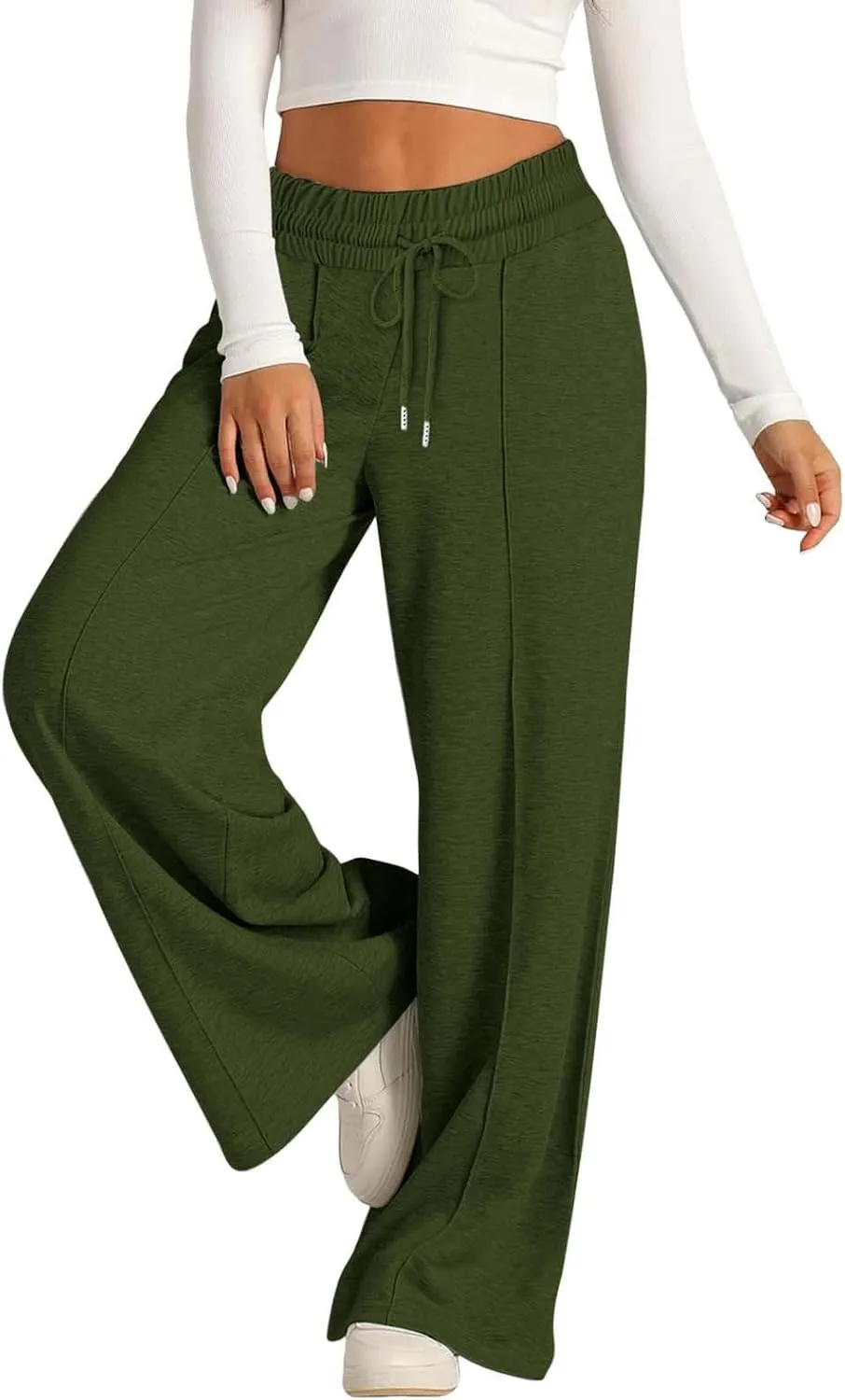Wide Leg Sweatpants Women 2025 High Waisted Casual Loose Drawstring Sports Athletic Baggy Lounge Pants with Pockets