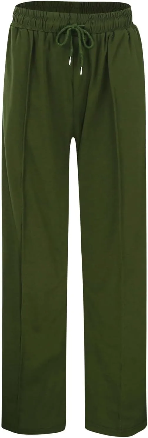 Wide Leg Sweatpants Women 2025 High Waisted Casual Loose Drawstring Sports Athletic Baggy Lounge Pants with Pockets