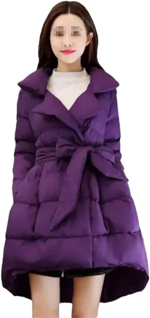 Winter Jacket Long Coat Women Parkas Warm Padded Cotton Jackets With Belt Outerwear Female Clothing